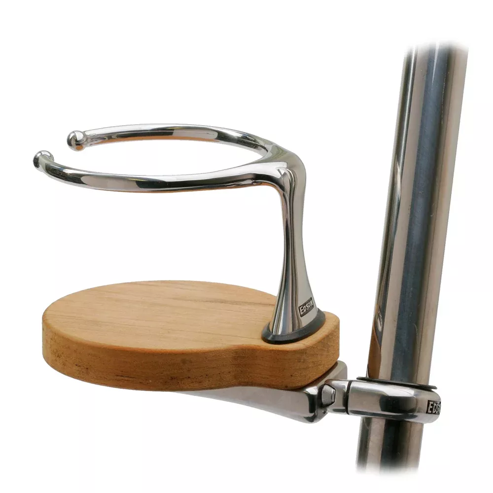 Edson Clamp-On Drink Holder – Single – Teak | 878TK-1-125