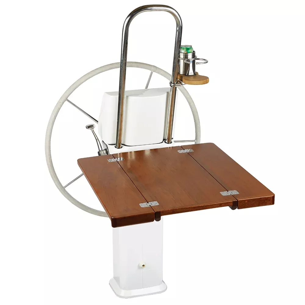 Edson Teak Fold Down Drop Leaf Table – Vision Series/Console Pedestals | 737TK-C-28