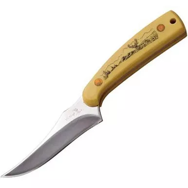 Elk Ridge Upswept Skinner Fixed Blade Knife 3" Satin Blade