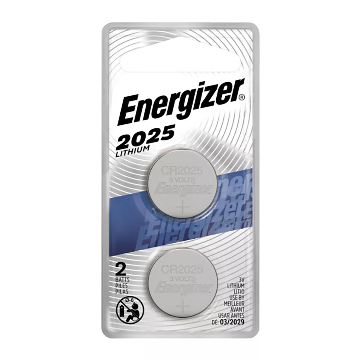 Energizer 2025 3V Lithium Coin Battery, 2-pack