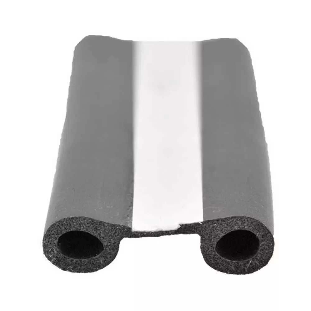 EPDM Double Bulb Seal with Tape, Black
