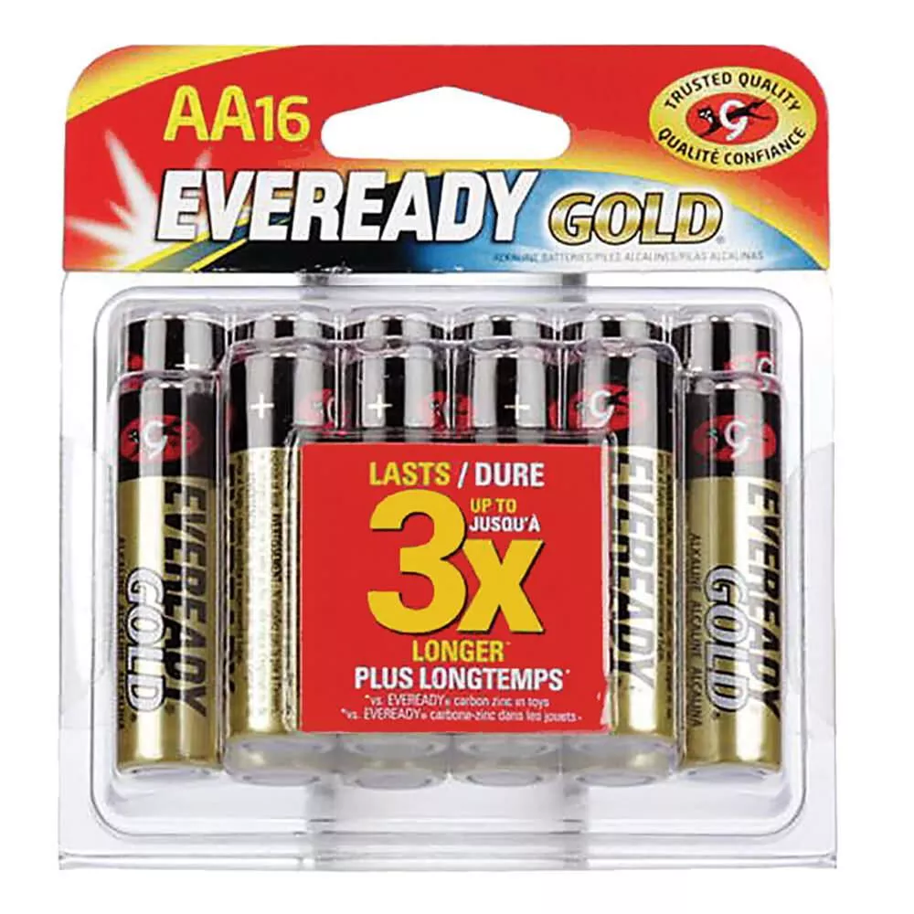 Eveready Gold Alkaline Batteries, AA, 16-pack
