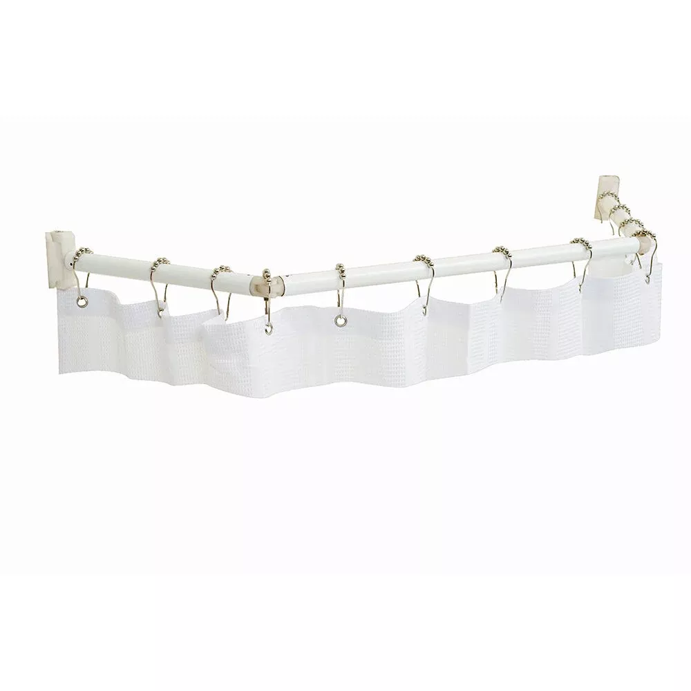 Extend-A-Shower Expanding Shower Rod, White Finish