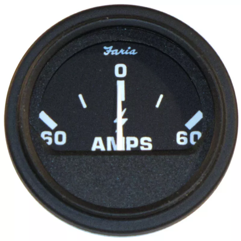 Faria 2 Heavy-Duty Ammeter (60-0-60) – Black