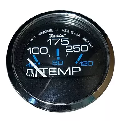 Faria Beede Chesapeake Black 2" 100-250°F Temp Gauge