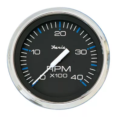 Faria Beede Chesapeake Black 4000 RPM Tachometer