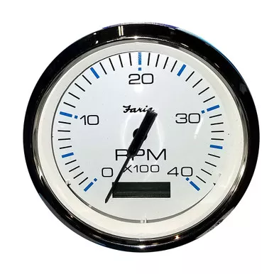 Faria Beede Chesapeake White 4-Inch Tachometer