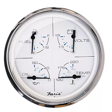Faria Beede Chesapeake White 5" Multifunction Gauge