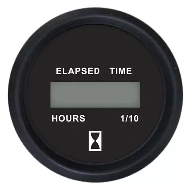 Faria Beede Euro Black 2" Digital Hourmeter Gauge
