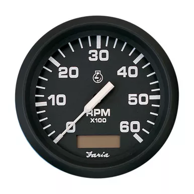 Faria Beede Euro Black 4" 6000 RPM Tachometer