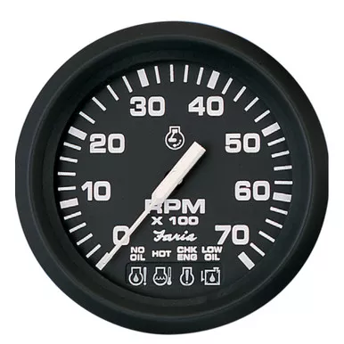 Faria Beede Euro Black 4" System Check Tachometer