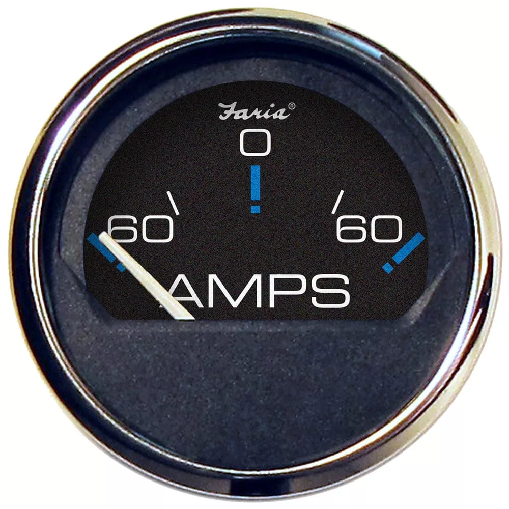 Faria Chesapeake Black 2″ Ammeter Gauge (-60 to +60 AMPS)