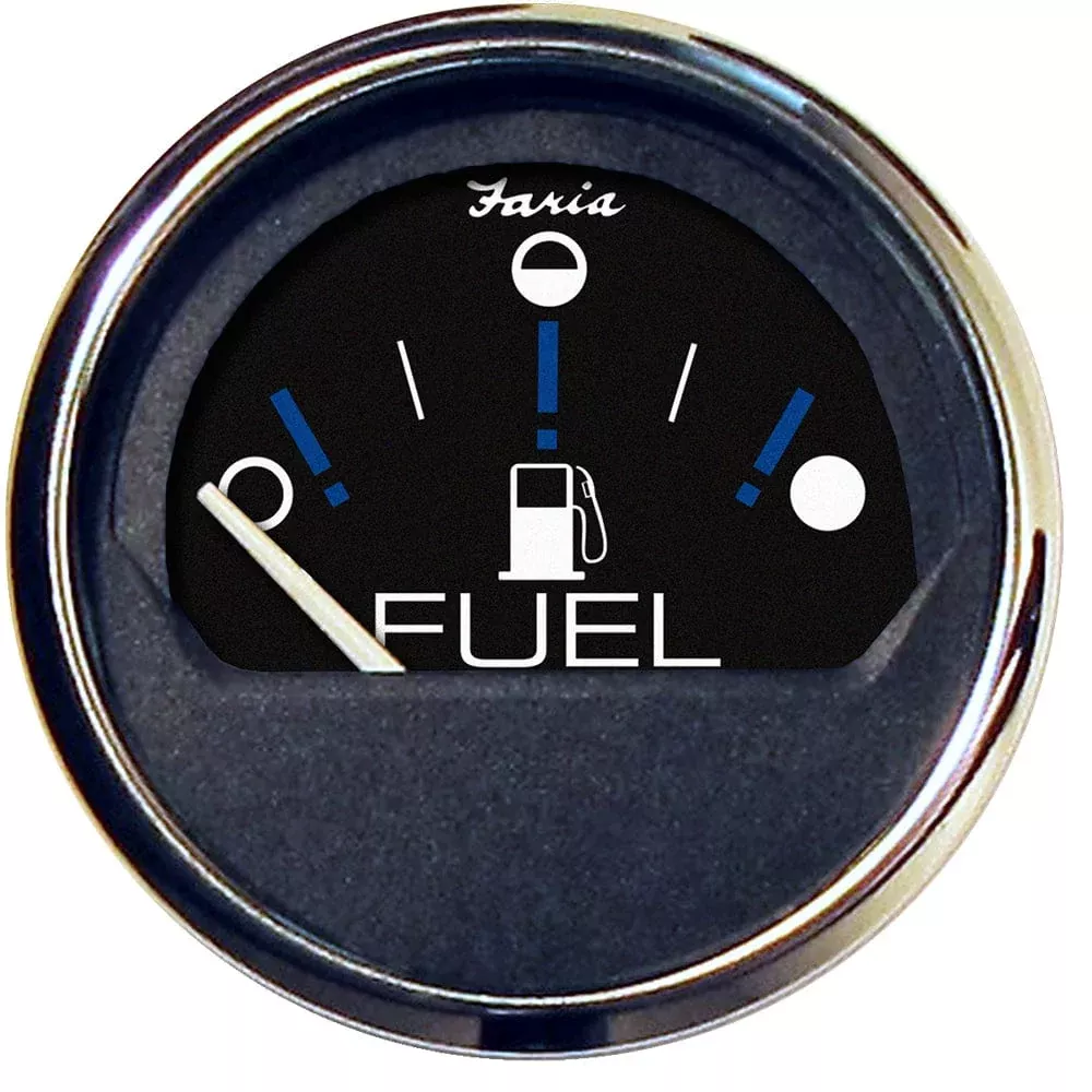 Faria Chesapeake Black 2 Fuel Level Gauge (Metric)