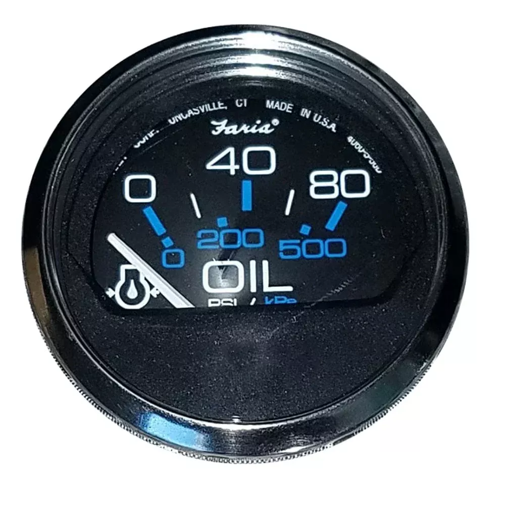 Faria Chesapeake Black 2″ Oil Pressure Gauge (80 PSI)