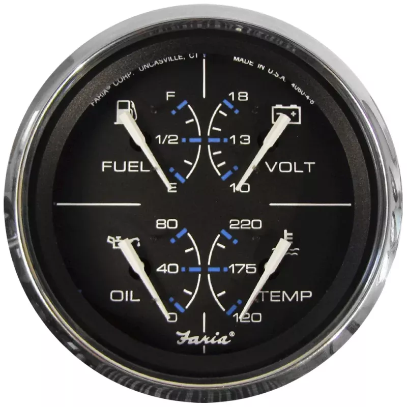 Faria Chesapeake Black 4 Multifunction Gauge