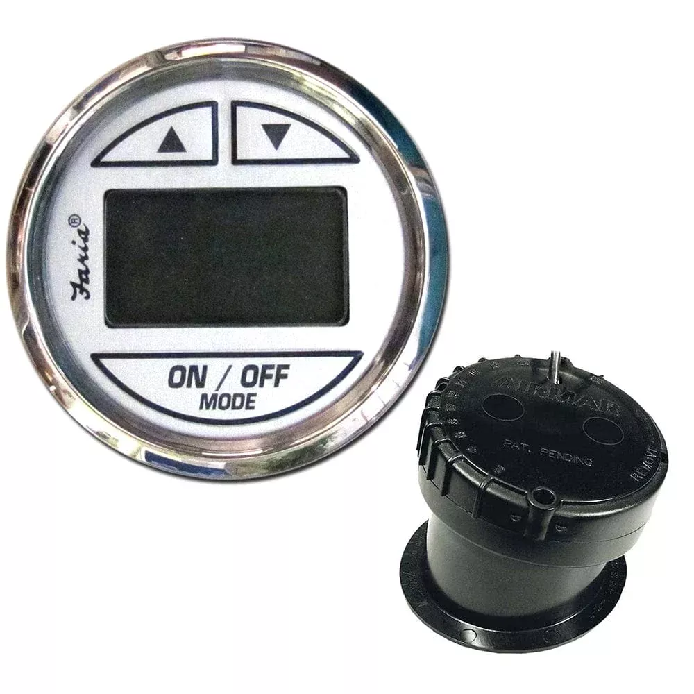 Faria Chesapeake White SS 2″ Depth Sounder w/In-Hull Transducer