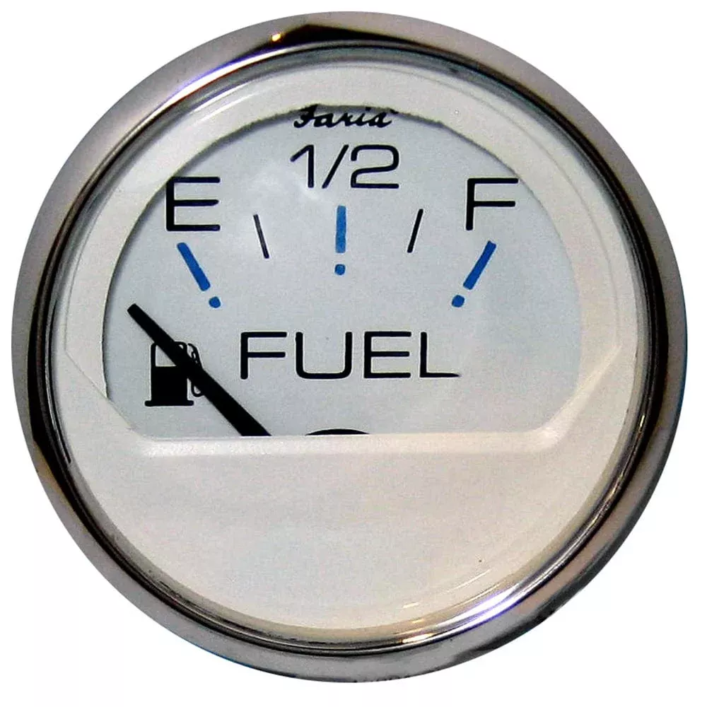 Faria Chesapeake White SS 2″ Fuel Level Gauge (E-1/2-F)