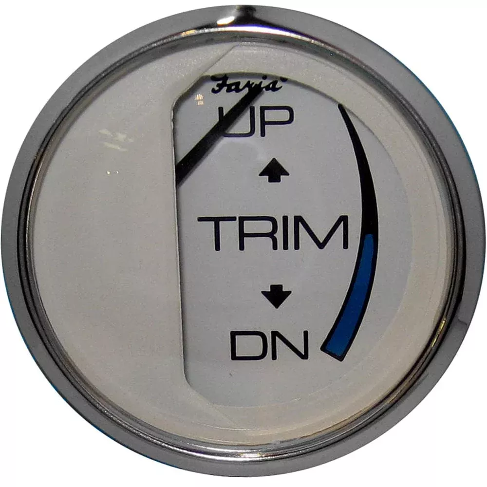 Faria Chesapeake White SS 2″ Trim Gauge (J/E/Suzuki Outboard)