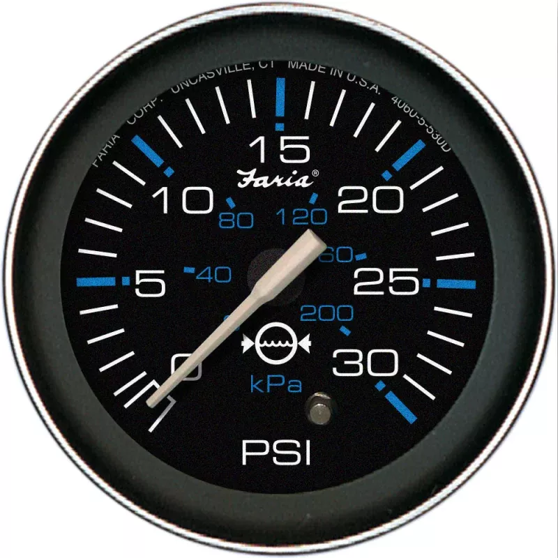 Faria Coral 2 Water Pressure Gauge (30 PSI)