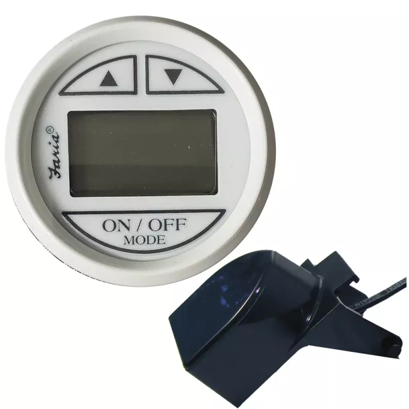 Faria Dress White 2 Depth Sounder w/Transom Mount Transducer