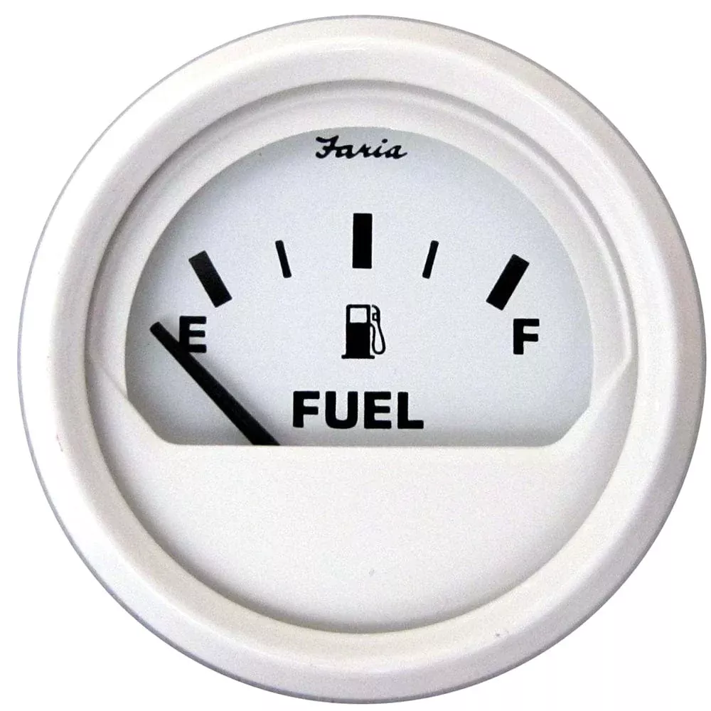 Faria Dress White 2″ Fuel Level Gauge (Metric)