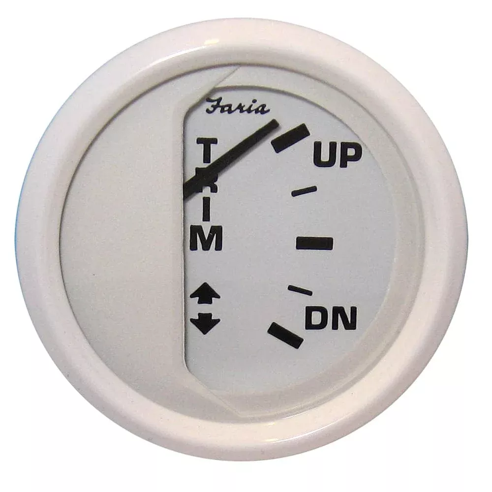 Faria Dress White 2″ Trim Gauge (J/E/Suzuki Outboard)
