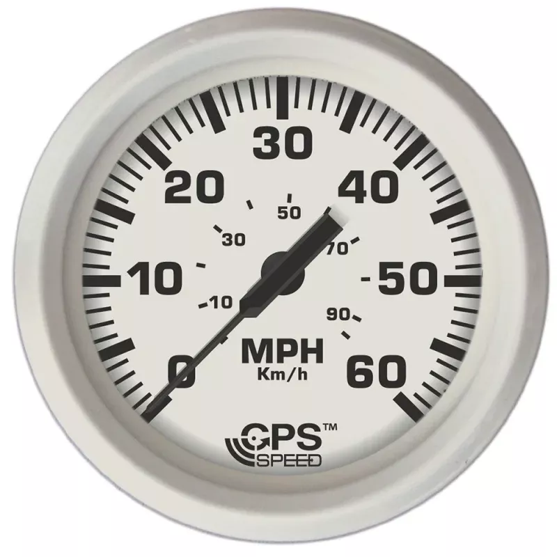 Faria Dress White 4 GPS Speedometer – 60 MPH