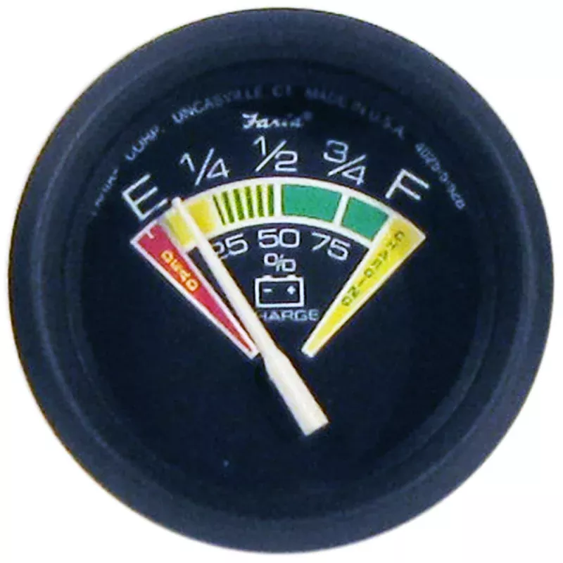 Faria Euro Black 2″ Battery Condition Indicator (E to F)