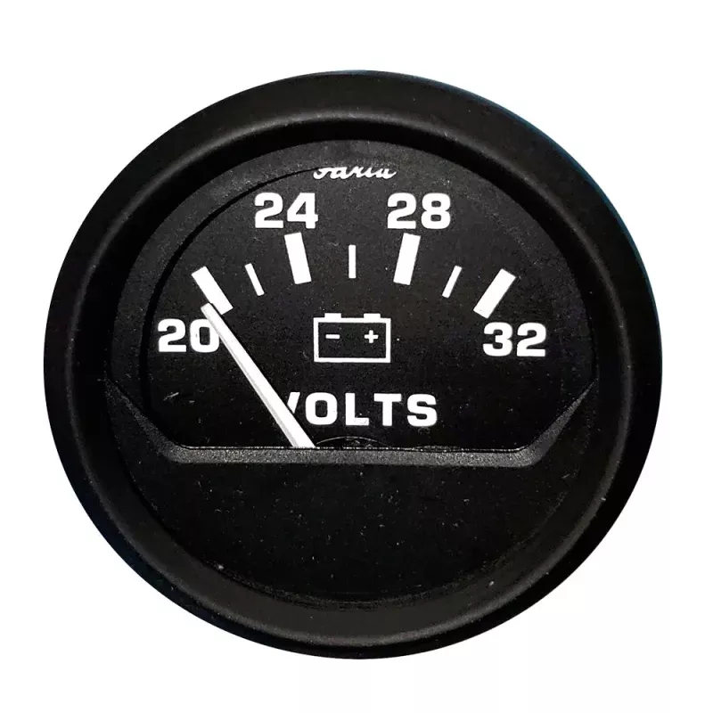 Faria Euro Black 2 Voltmeter (20-32 V)