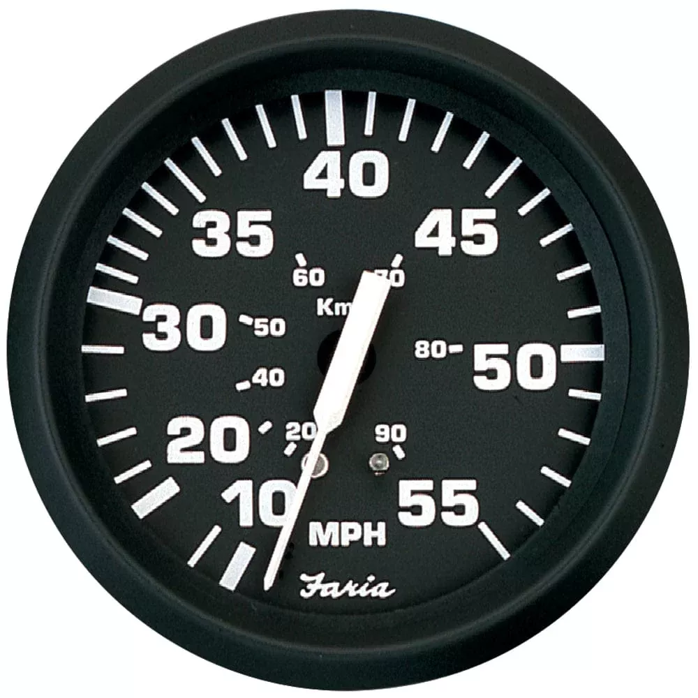 Faria Euro Black 4″ Speedometer – 55MPH (Pitot)