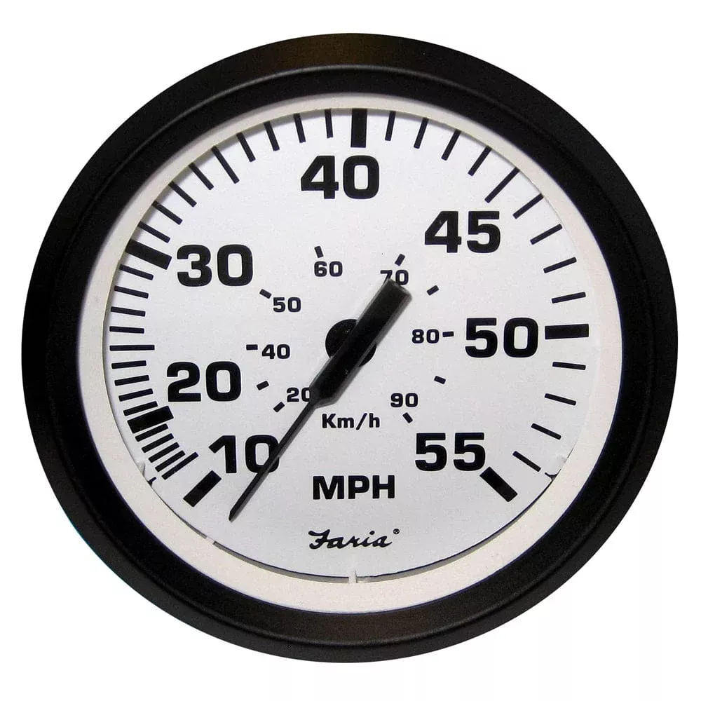 Faria Euro White 4″ Speedometer – 55MPH (Pitot)