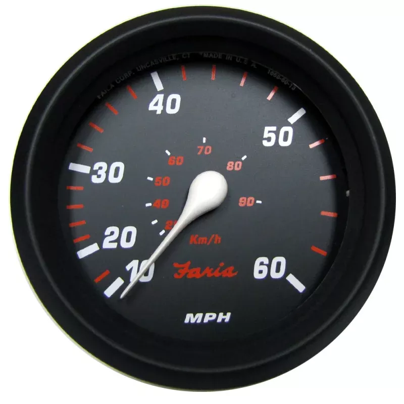 Faria Professional Red 4 Speedometer (60 MPH)