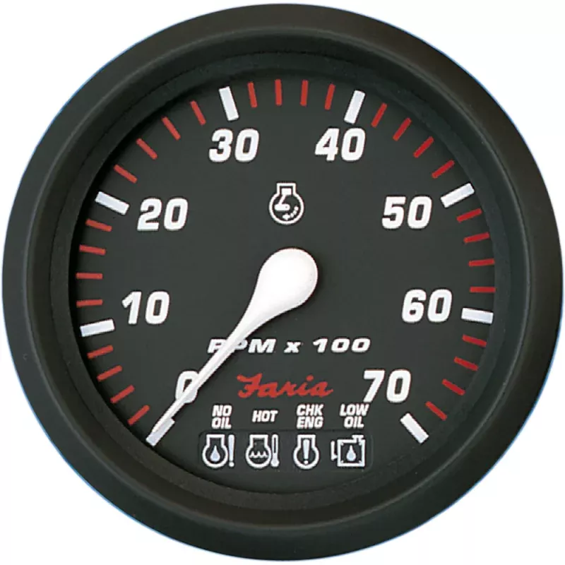 Faria Professional Red 4 Tachometer – 7,000 RPM w/System Check