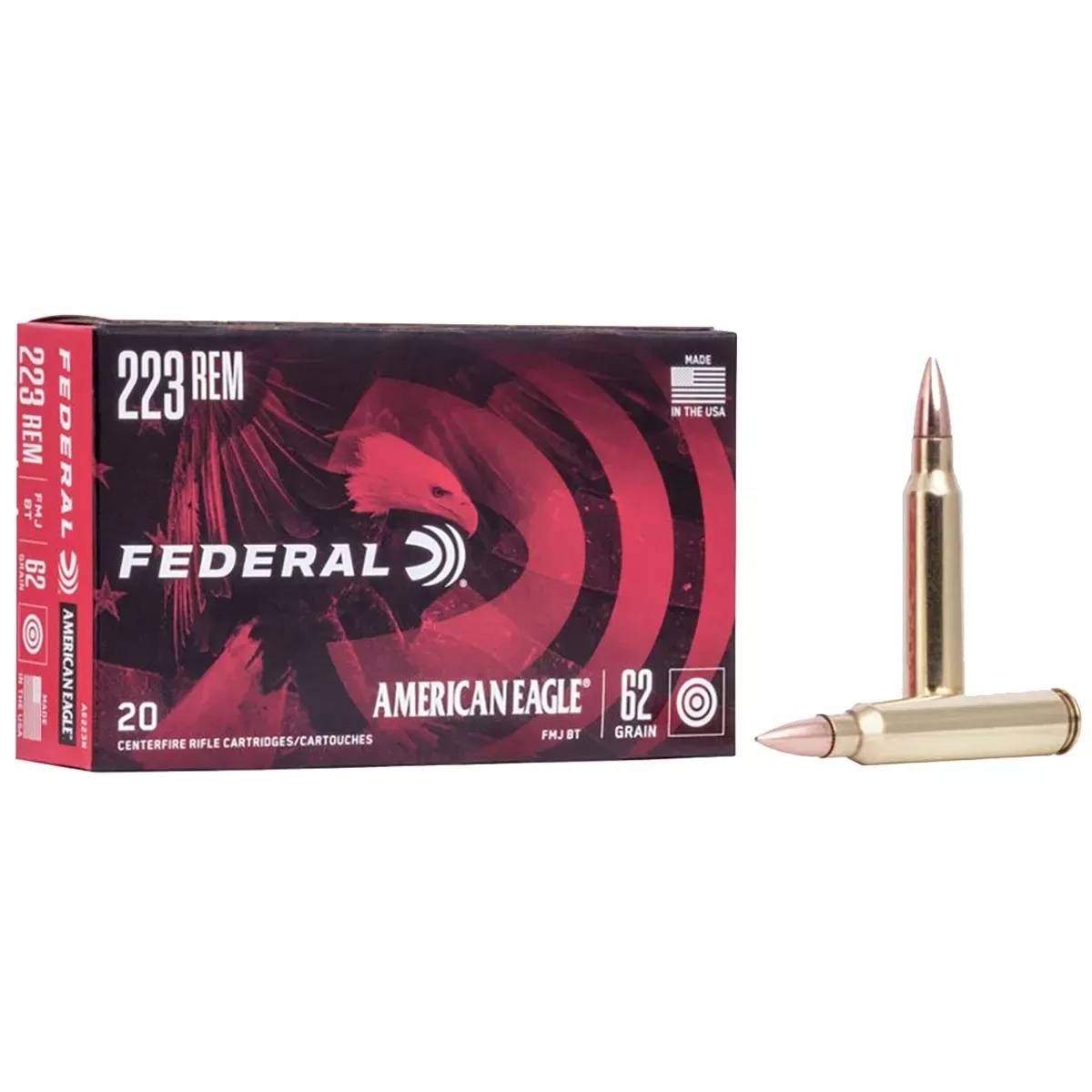 Federal American Eagle .223 Rem. 62 Grain FMJ 20/Box