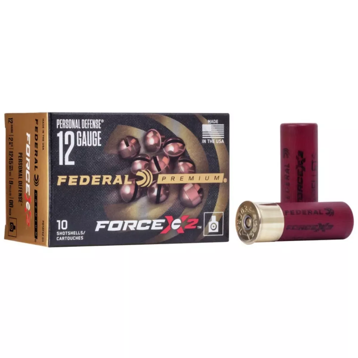 Federal Premium Force X2 12 Ga. 2 ¾” 00 Buckshot 10/Box