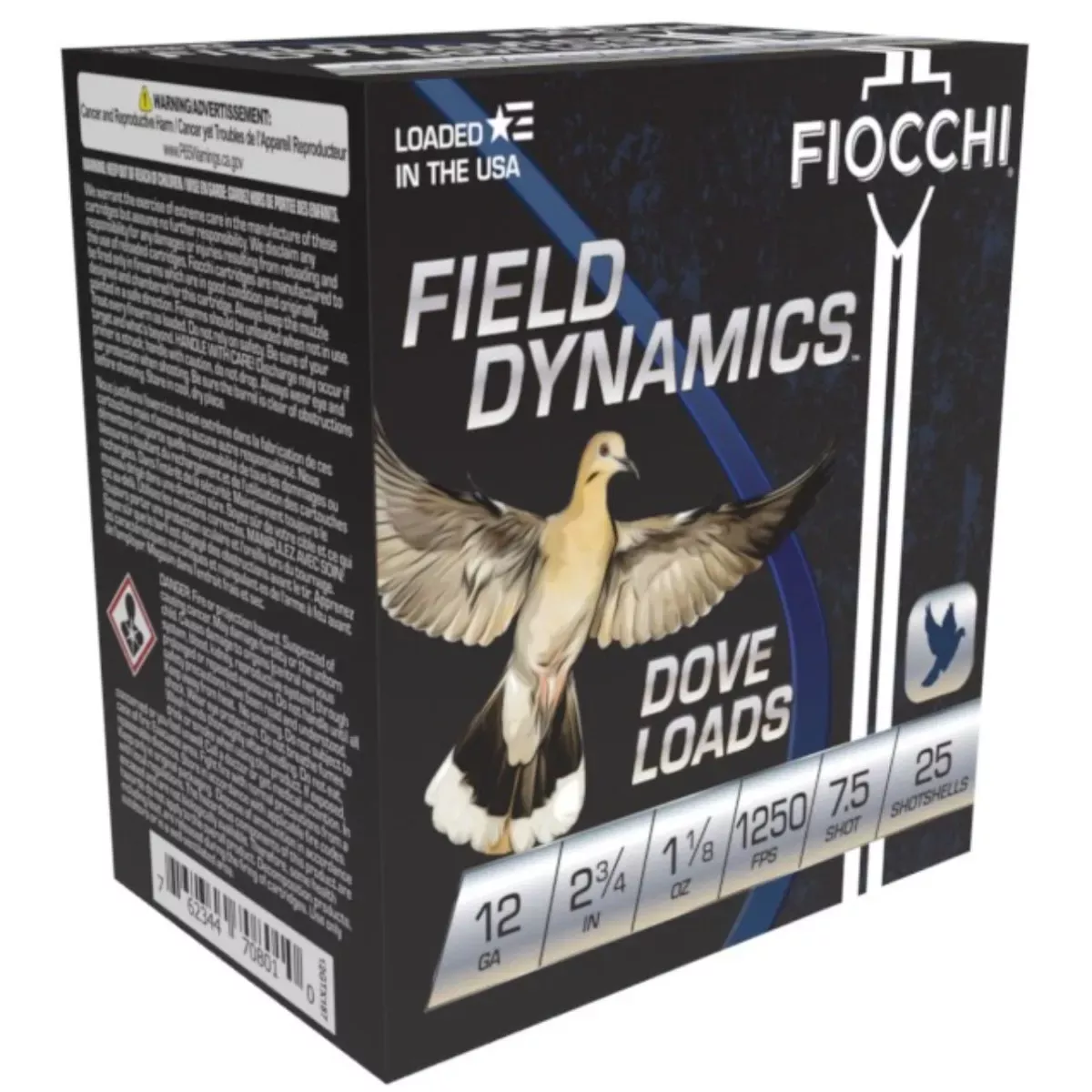 Fiocchi Dove and Quail 12 Ga. #7.5 2 ¾” 25/Box