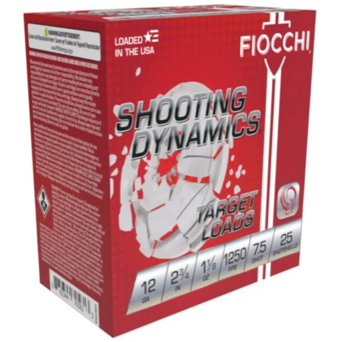 Fiocchi Shooting Dynamics Target Loads 12 Ga. #7.5 2 ¾” 25/Box