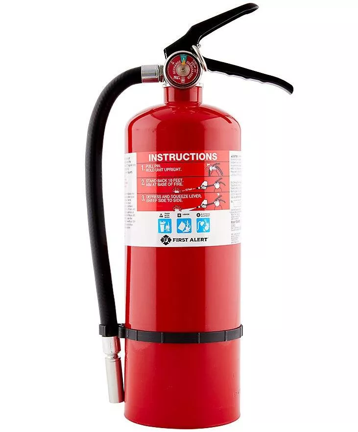 First Alert Rechargeable Heavy Duty Plus Fire Extinguisher UL rated 3-A:40-B:C• PRO5
