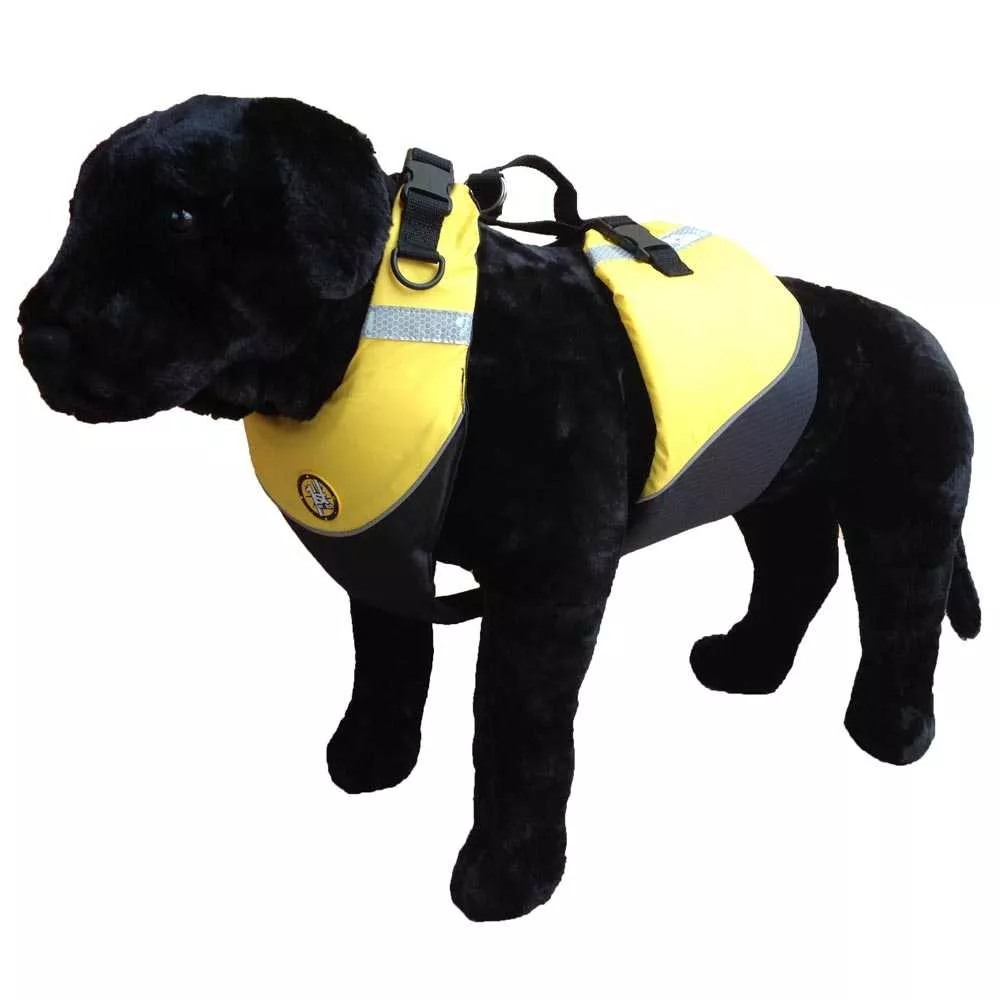 First Watch Flotation Dog Vest - Hi-Visibility Yellow - Large - AK-1000-HV-L