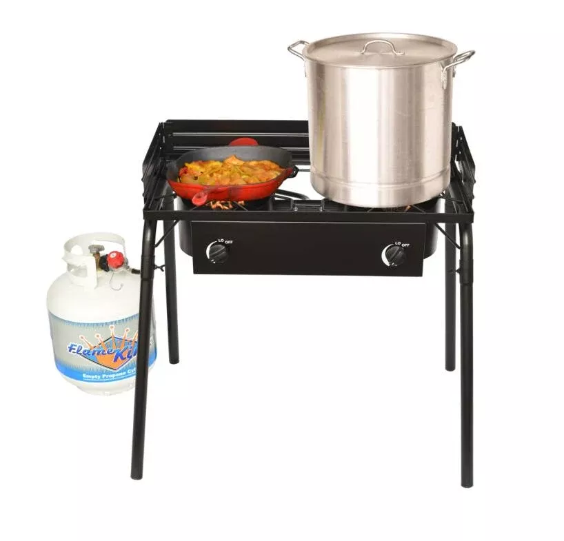 Flame King Outdoor Propane Double Dual Burner Stove• YSN-DB60K