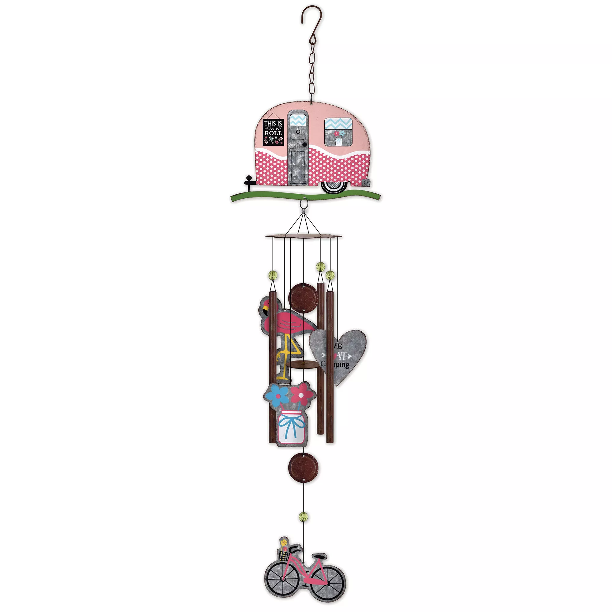 Flamingo Camper Metal Wind Chime