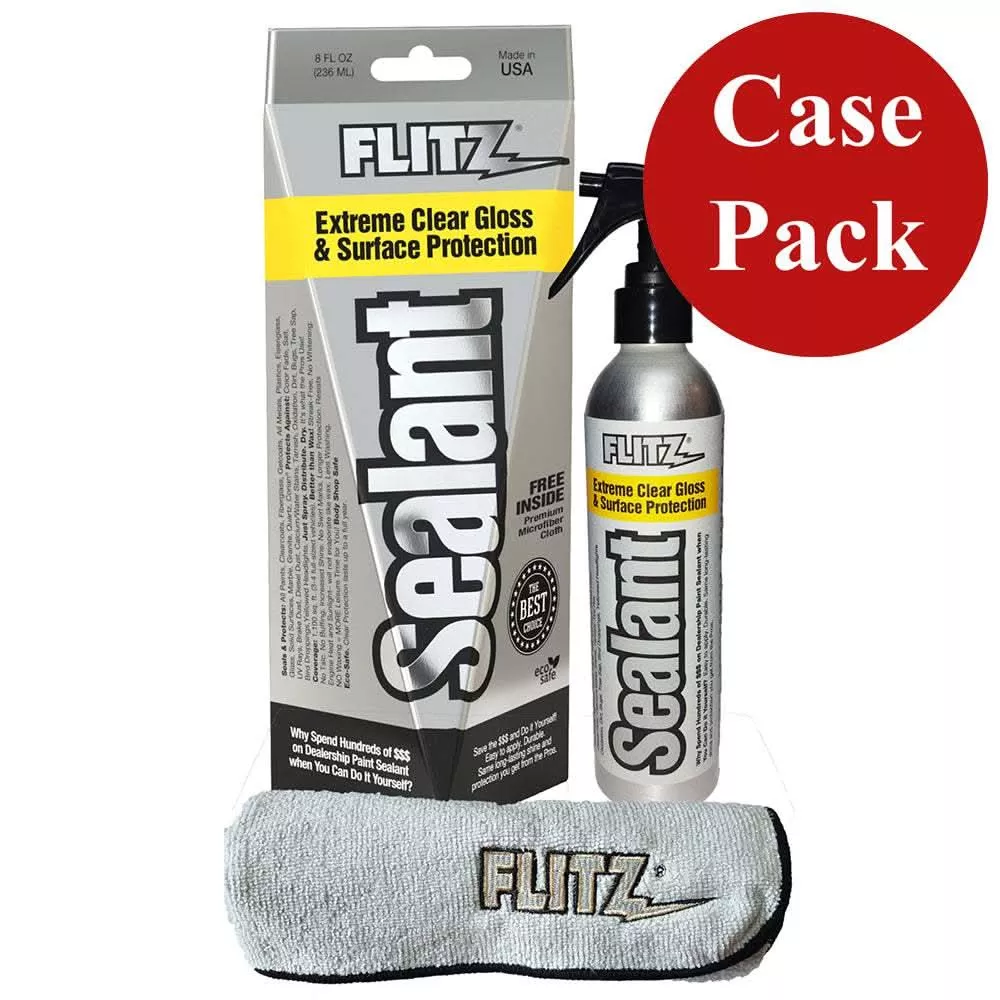 Flitz Sealant Spray Bottle with Microfiber Polishing Cloth - 236ml/8oz *Case of 6* - CS 02908CASE
