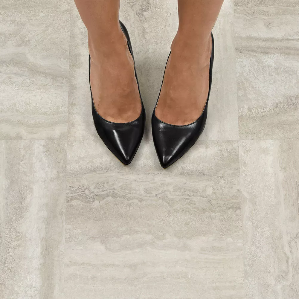 FloorPops Platinum Peel-and-Stick Floor Tiles
