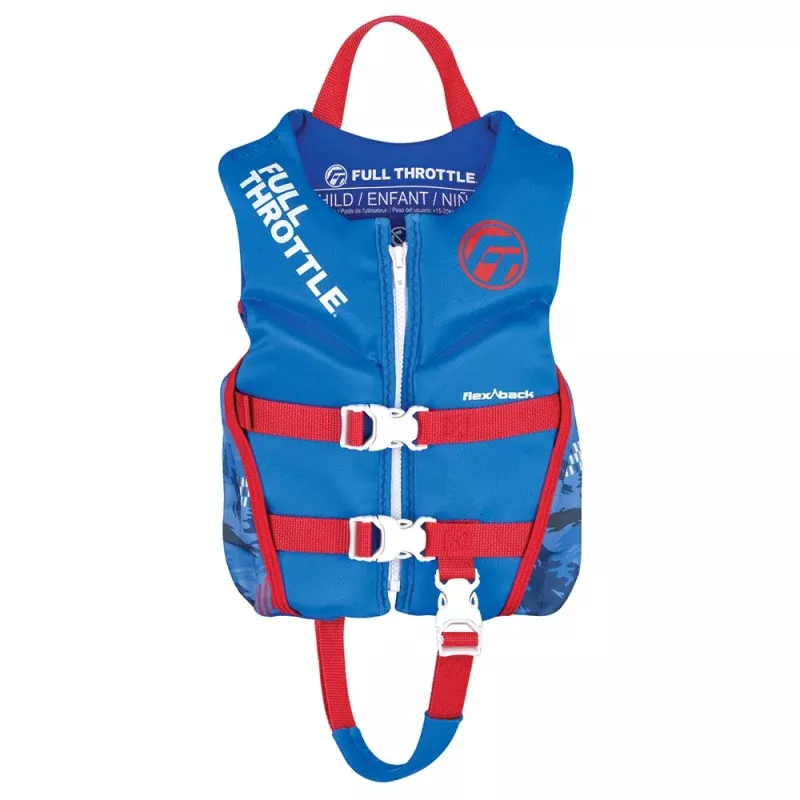 Full Throttle Child Rapid-Dry Flex-Back Life Jacket – Blue