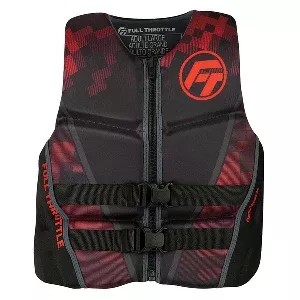 Full Throttle Men’s Rapid-Dry Flex-Back Life Jacket – S – Black/Red – 142500-100-020-22