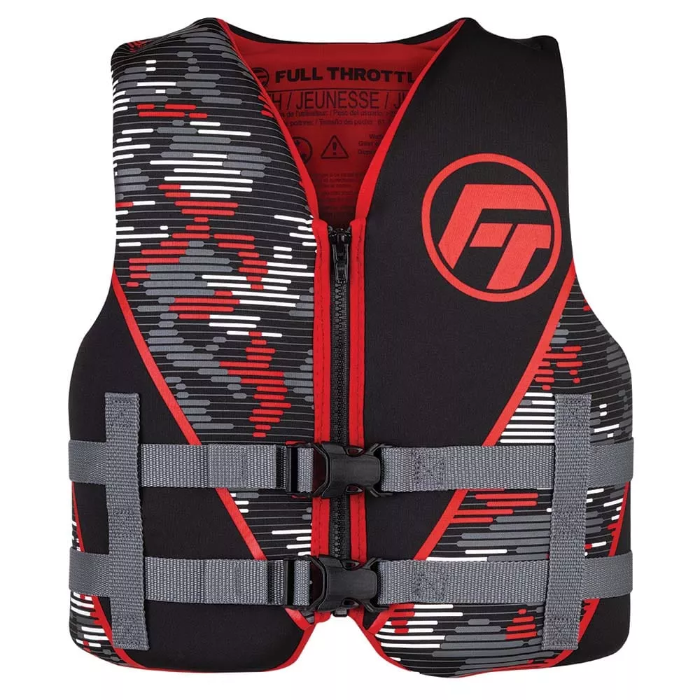 Full Throttle Youth Rapid-Dry Life Jacket – Red/Black