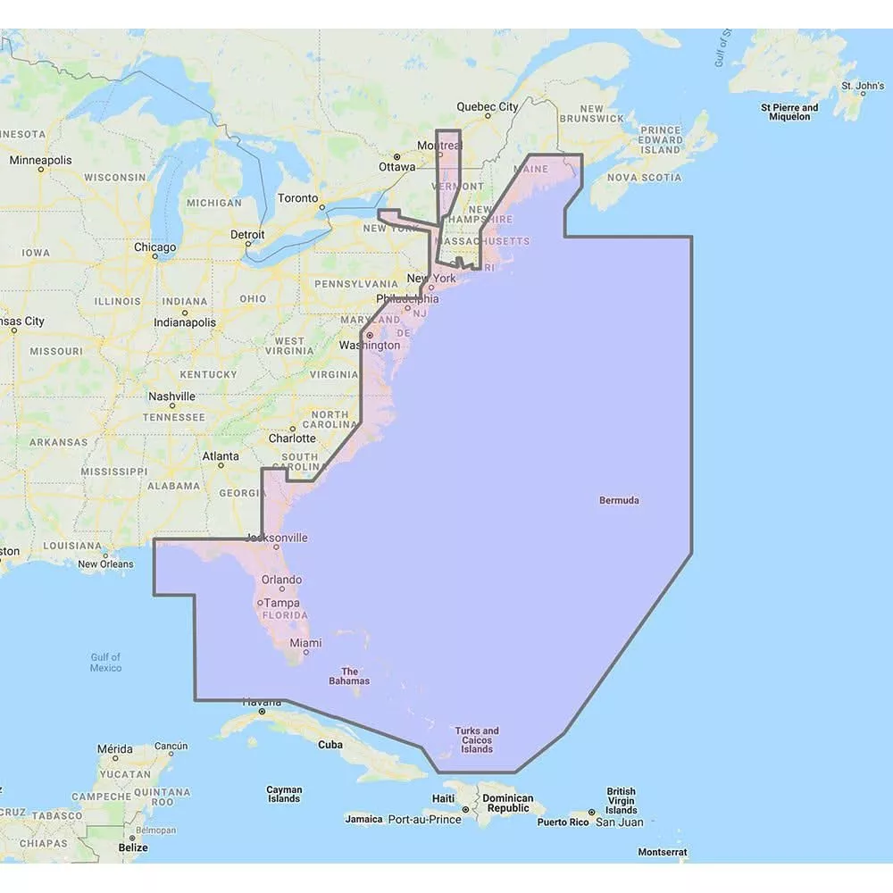 Furuno U.S. East Coast, Bahamas & Bermuda - Vector Charts & Standard Resolution Satellite Photos f/Bahamas - Unlock Code | MM3-VNA-022