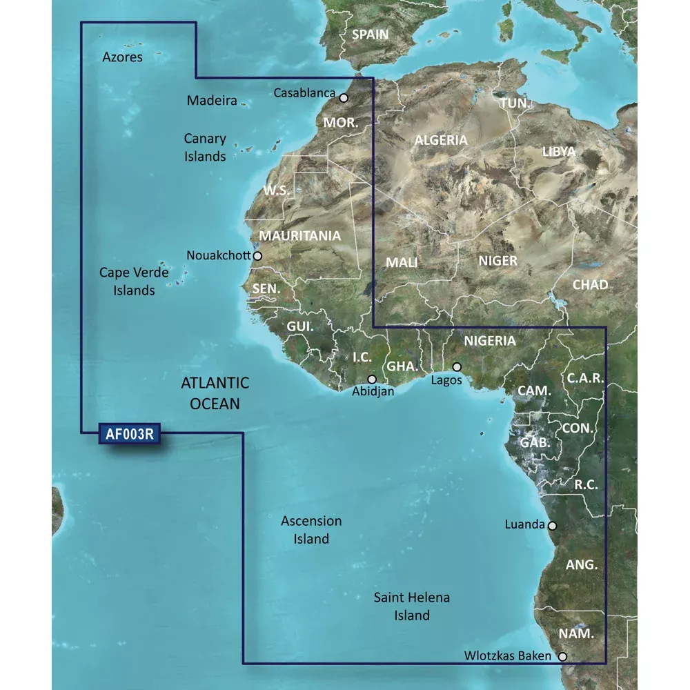 Garmin BlueChart g3 Vision HD – VAF003R – Western Africa – microSD™/SD | 010-C0749-00