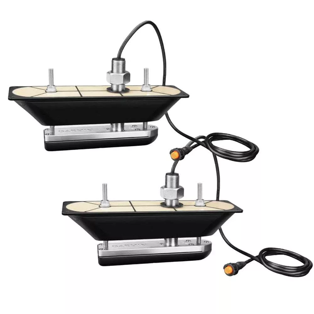 Garmin GT30-THP SS Thru-Hull Pair DownVu/SideVu Scanning Transducer with Temp for Hull Deadrises 5 degree-25 degree - 010-01961-11