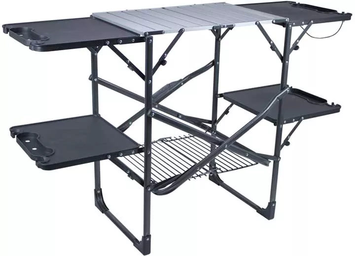 GCI Outdoor Slim-Fold Cook Station, Black/Chrome• 15026